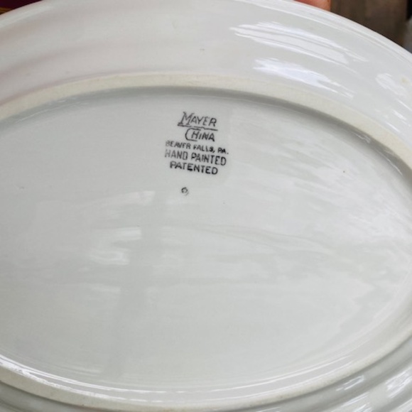 1954 MAYER CHINA Hand Painted & Patented Set of 2 Restaurant Ware Platters - Picture 9 of 9